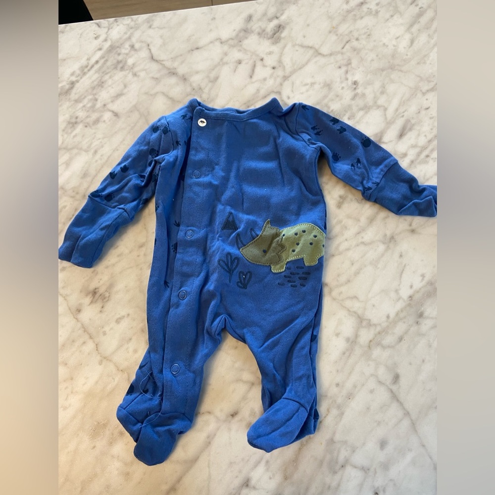 Baby Blue Dinosaur Footsie